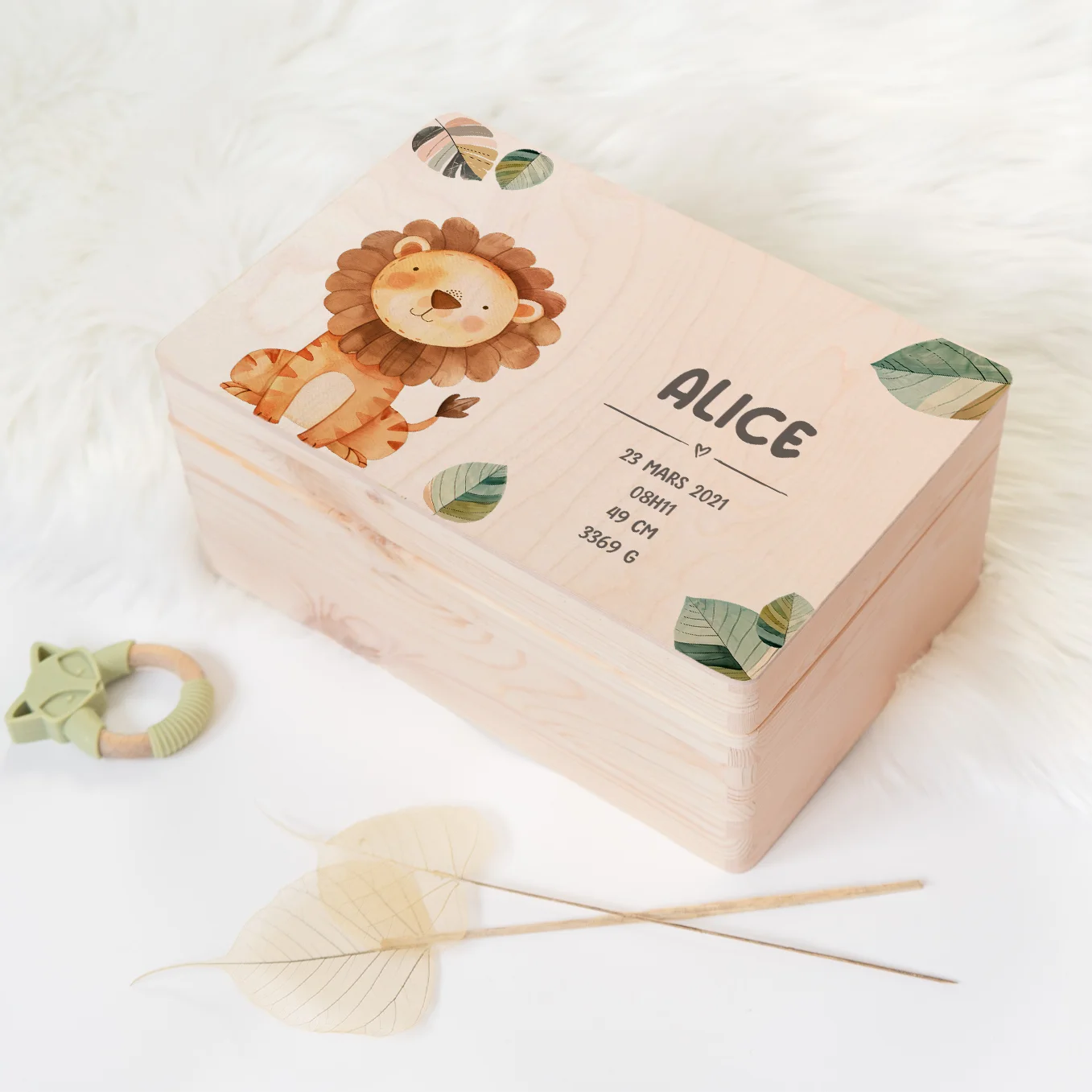 Boîte à souvenirs pour les premiers objets de bébé