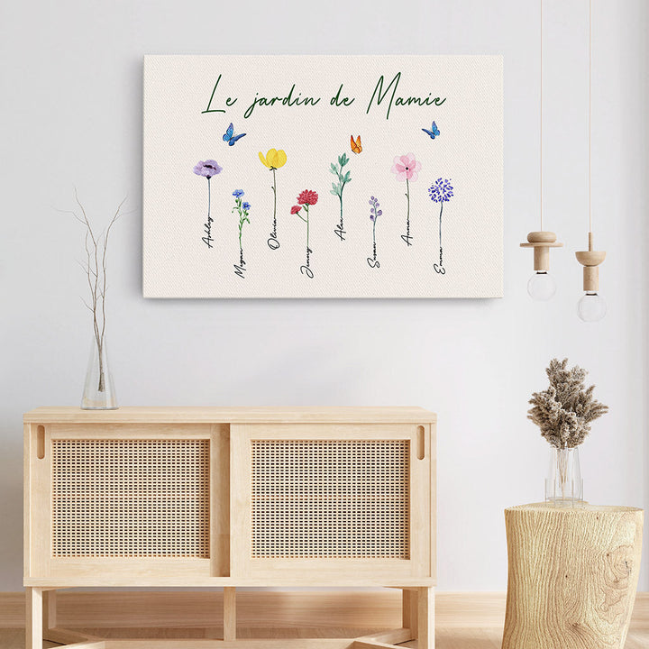 Toile personnalisée “Mamie & petits-enfants” 