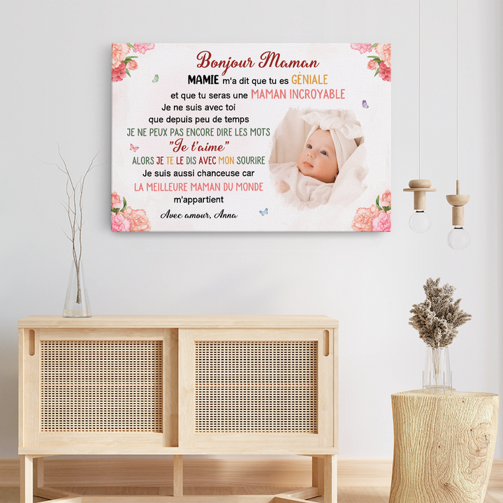 Toile photo personnalisée mère et bébé