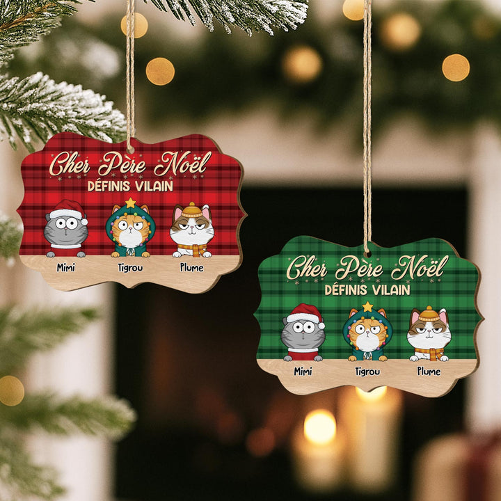 Ornement En Bois &Agrave; 1 Couche Personnlais&eacute; Chat