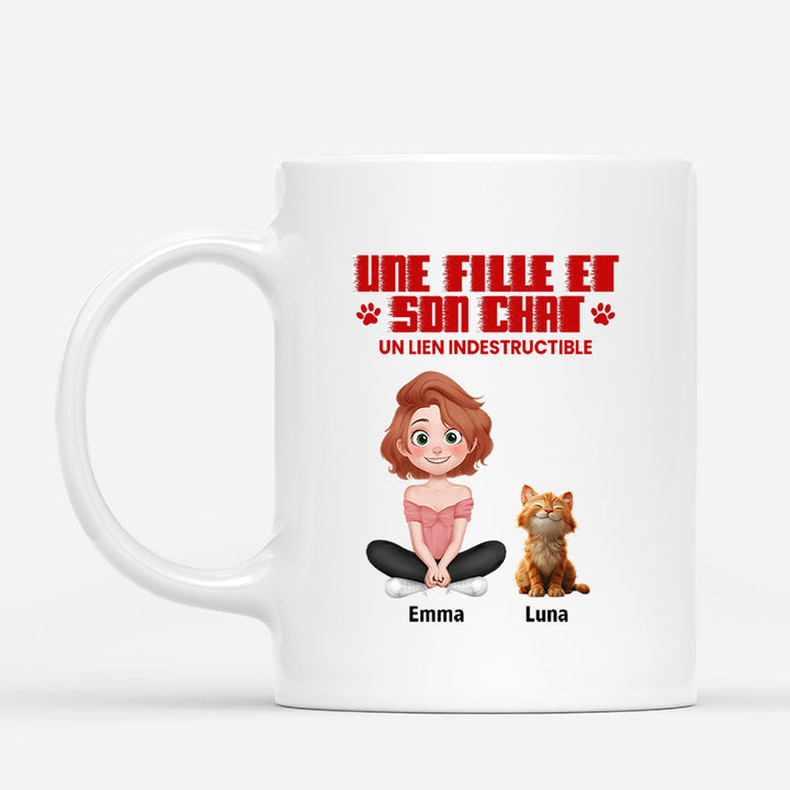 Mug personnalisé avec illustration du chat pour un usage quotidien