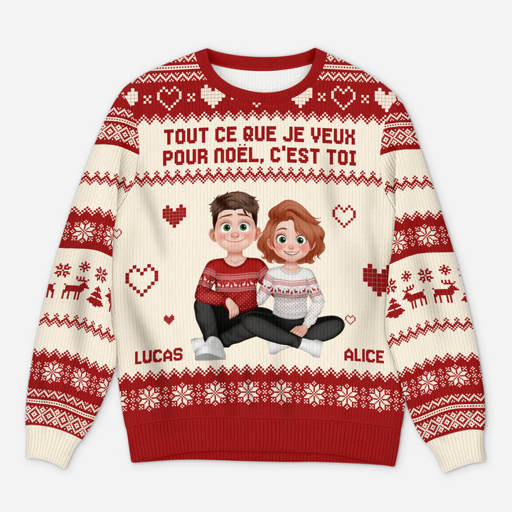Pull de Noël personnalisé pour couple