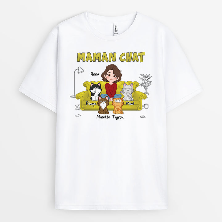 T-Shirt Personnalisé - Maman Chat Ver Salon